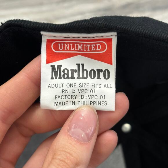 NWT Vintage 90s Marlboro Unlimited Gear Red Black OS Strapback Hat Cap Deadstock - Picture 5 of 8